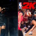 Angel Reese dribbling on NBA 2K26 WNBA Edition cover